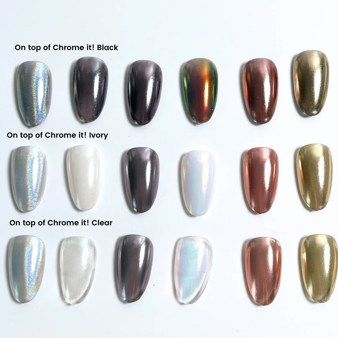 Chrome It! Black Non-Wipe Top Gel