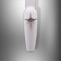 Pink Tip Cross With Rose 2pc