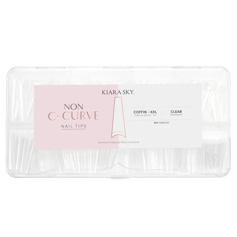 Non C-Curve Nail Tips XXL - Coffin Clear